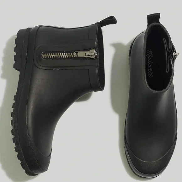 MADEWELL Rubber black chelsea Rain Boots women’s size 7 new - Picture 8 of 15